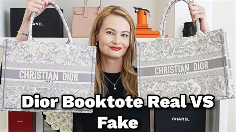 christian dior book tote fake vs real